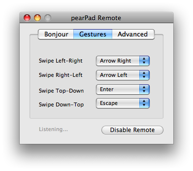swipe settings